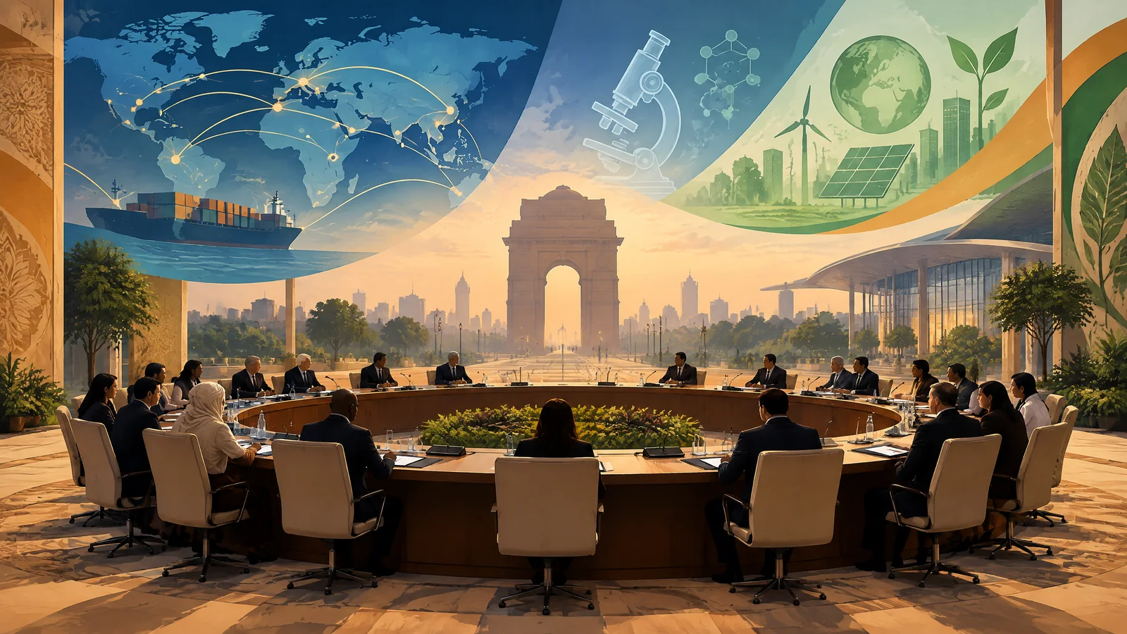 BRICS leaders gathered at the New Delhi summit under India's 2026 chairship