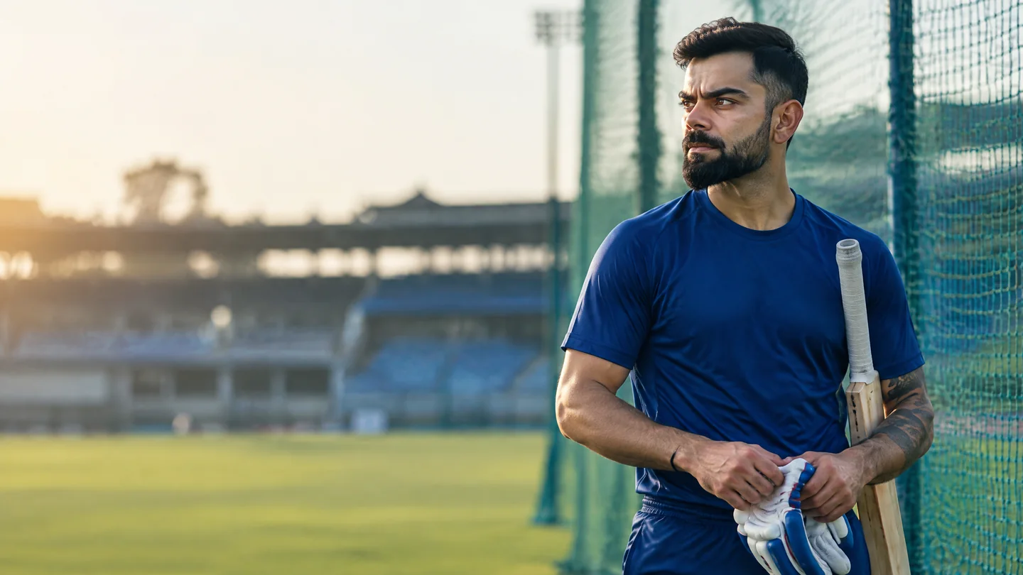 Editorial portrait of Virat Kohli for a Reddy News career profile