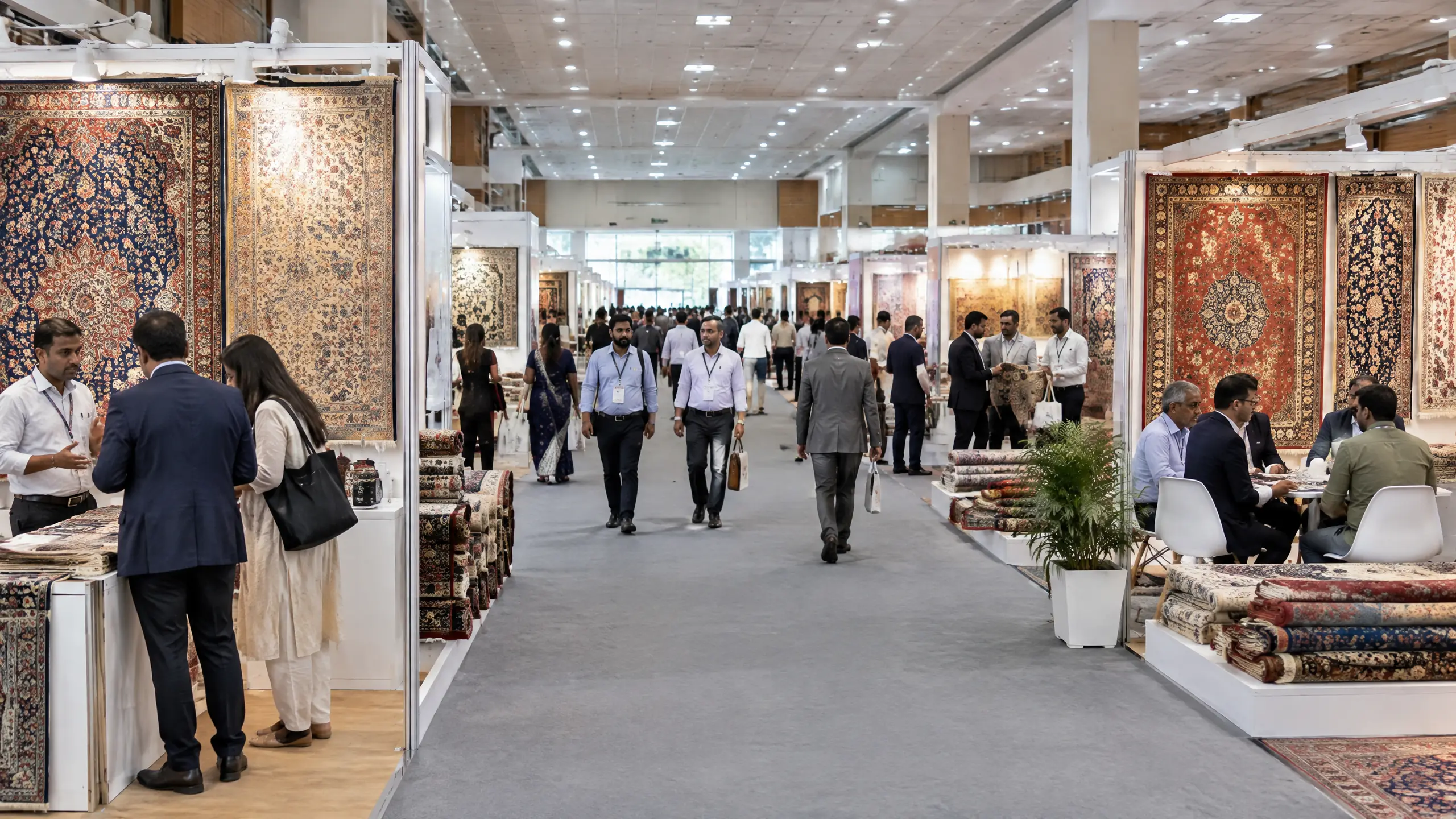 Handmade carpets displayed at Carpet Expo Mart in Bhadohi ahead of India Carpet Expo 2026