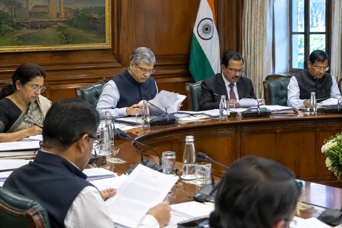 The Indian Parliament complex during a policy session