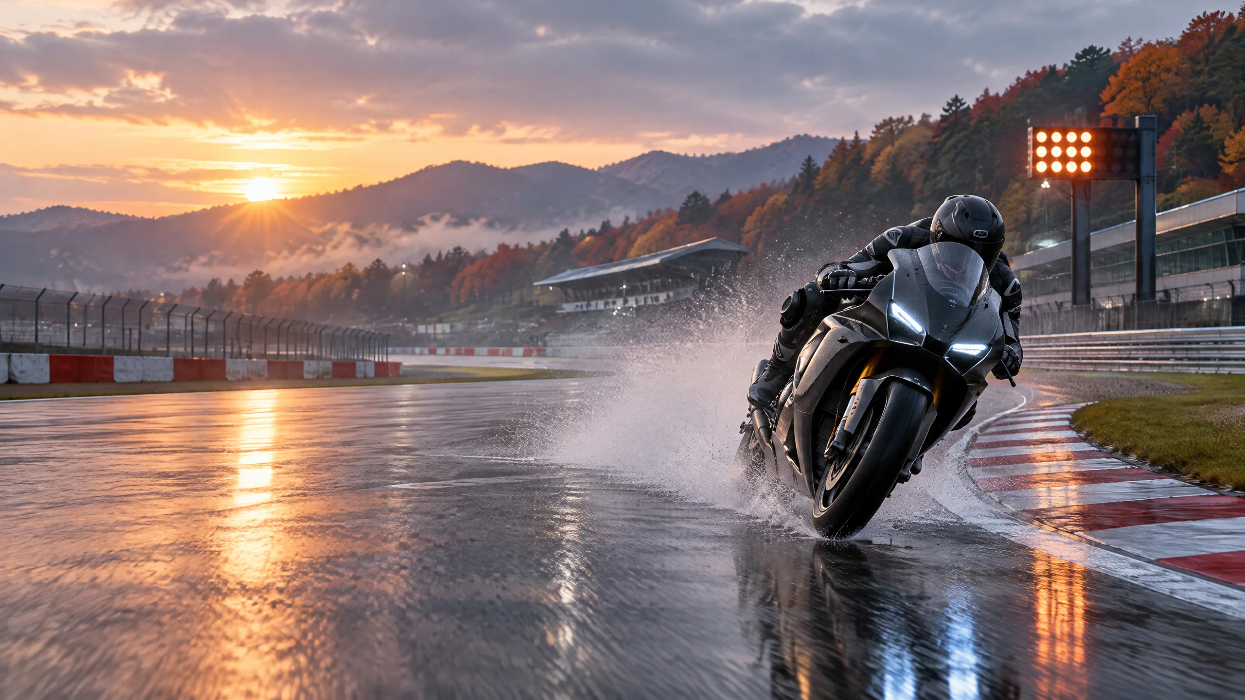 MotoGP Japan 2026 live stream India editorial illustration of motorcycles on the Mobility Resort Motegi circuit, with no rider likenesses, logos or unverified schedule claims