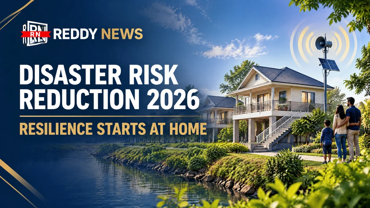 Original Reddy News editorial illustration for International Day for Disaster Risk Reduction 2026