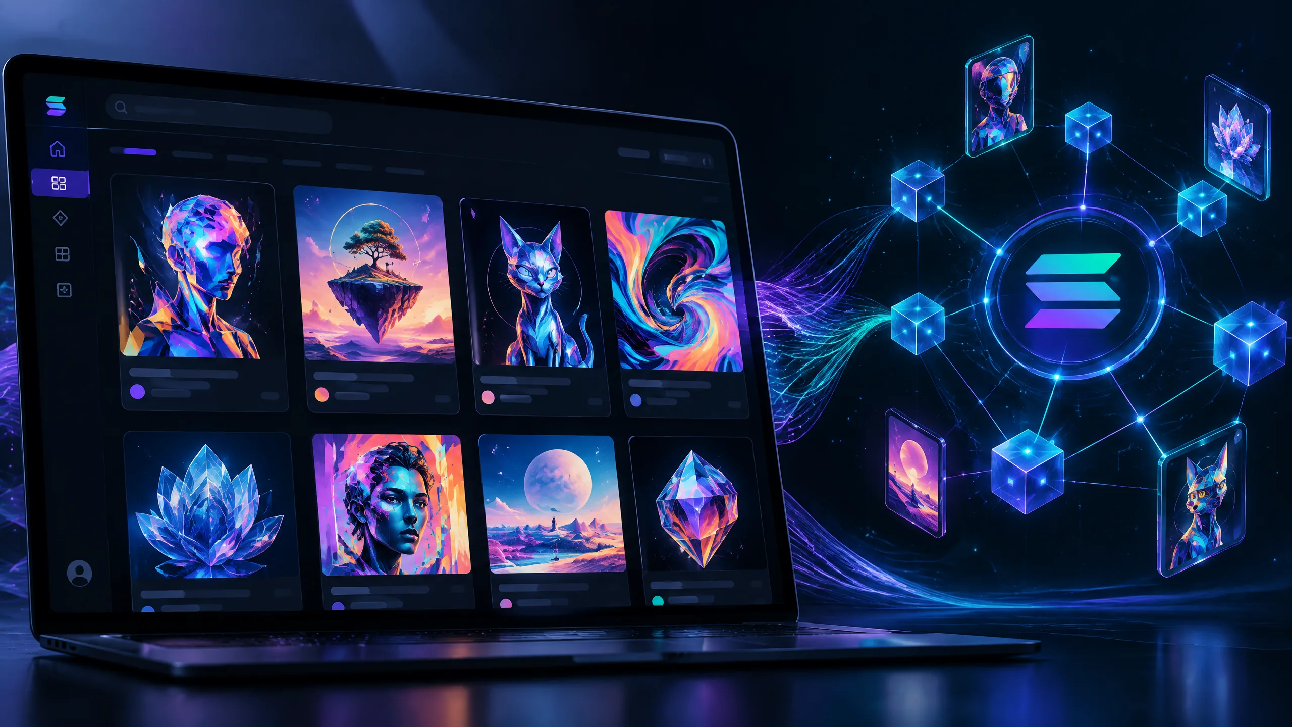 Editorial illustration for OpenSea Adds Live Solana NFT Support, Starting With Selected Collections