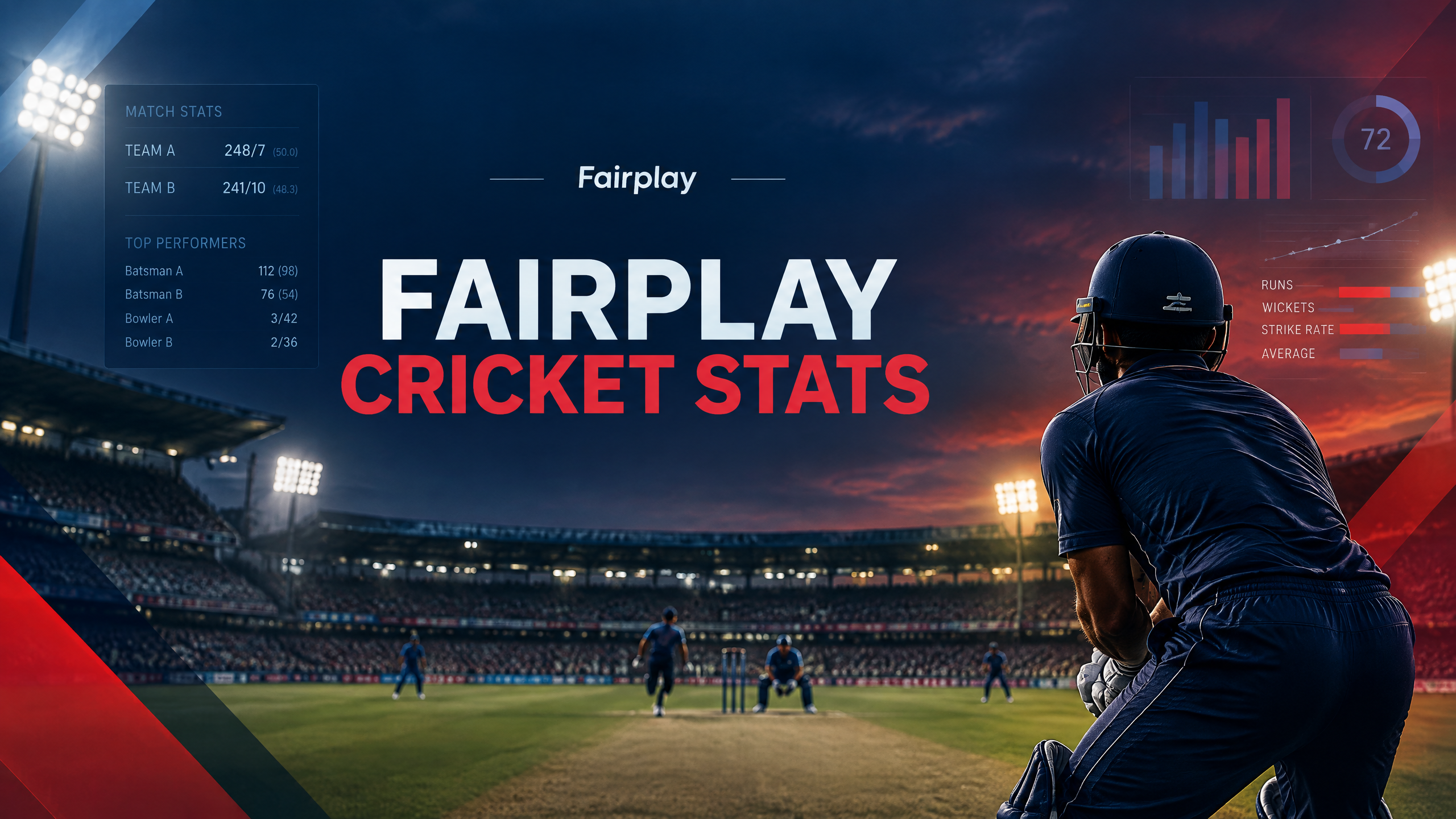 Fairplay Cricket Stats: Cricket Stats: Records, Form, Roles and Match Context branded cricket editorial banner