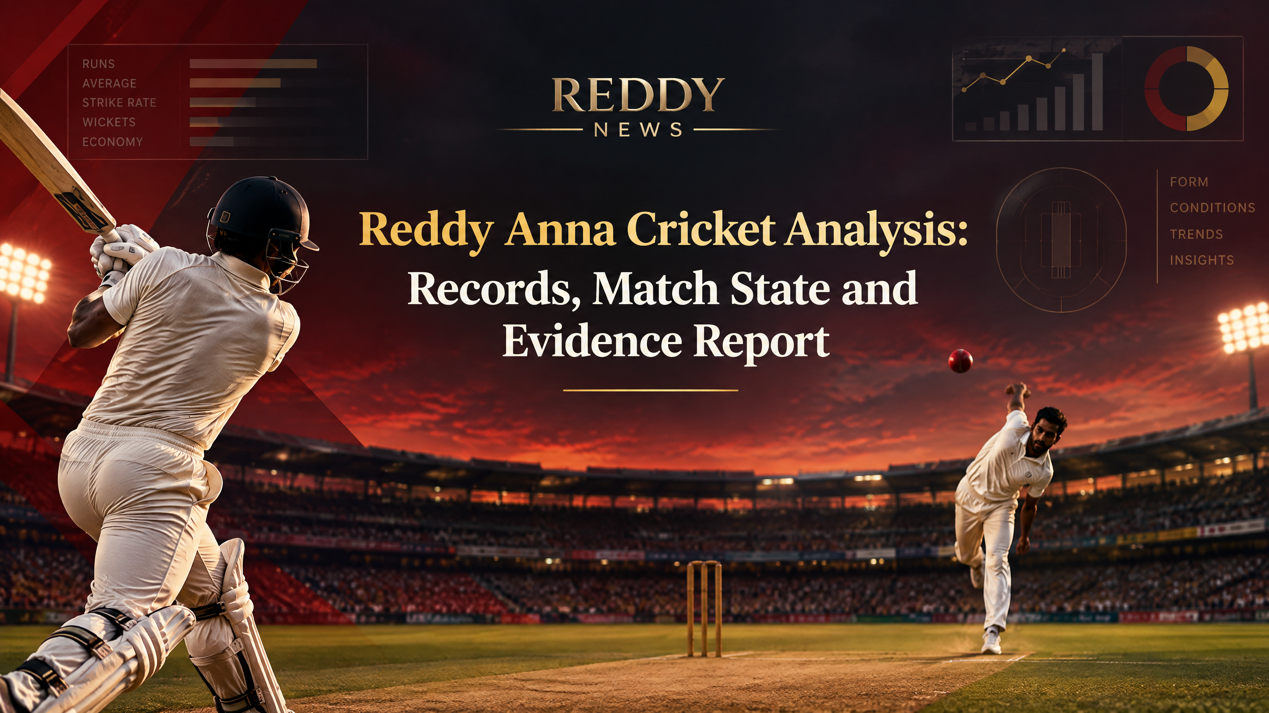 Reddy Anna Cricket Analysis API records, match state and upcoming report branded cricket banner