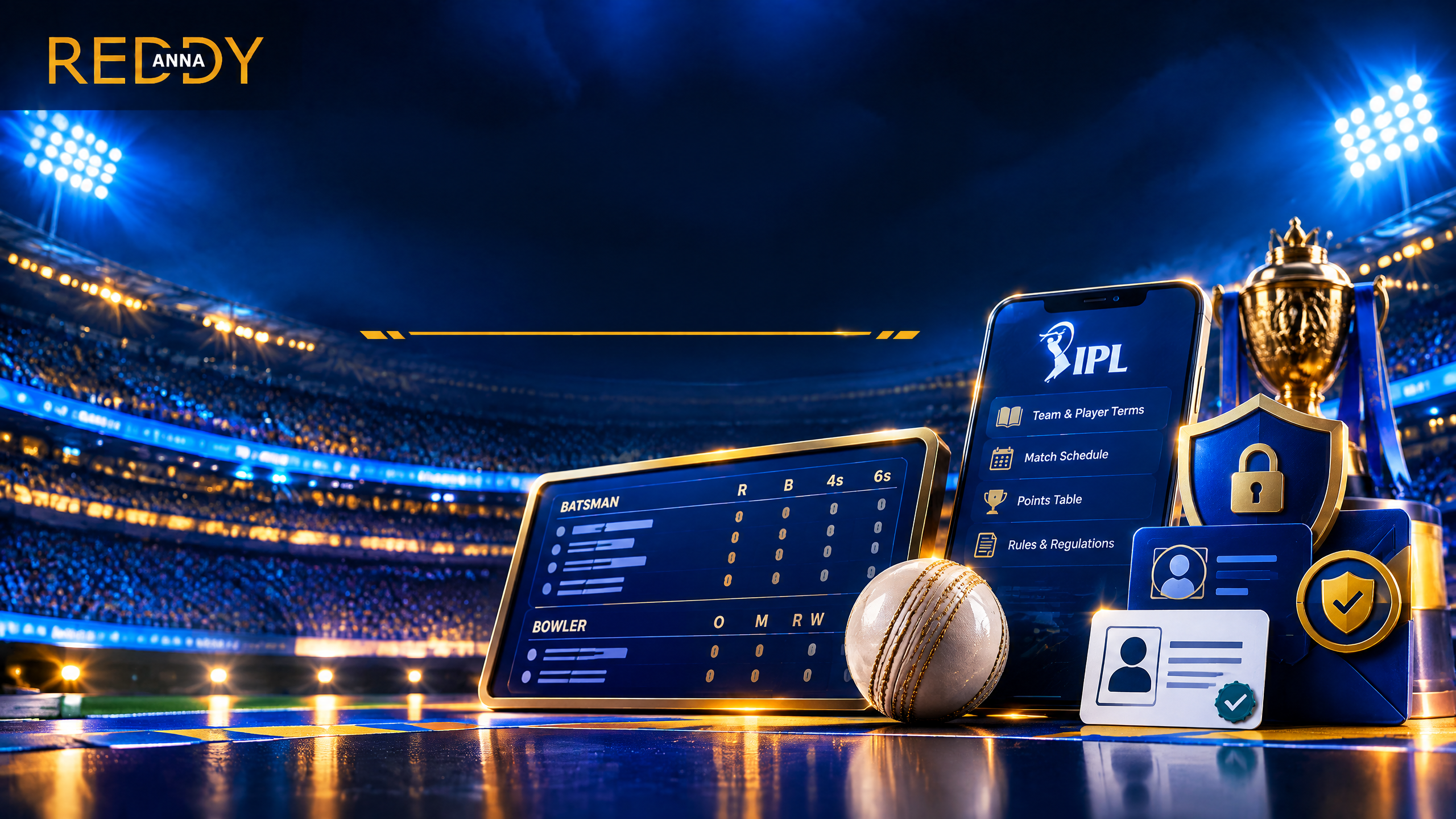 Reddy Anna IPL ID guide branded cricket editorial banner