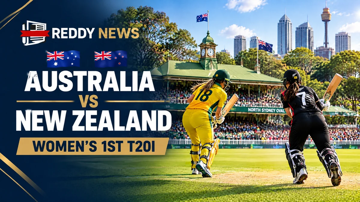 Original Reddy News editorial illustration for Australia Women vs New Zealand Women 1st T20I 2026: Sydney Preview